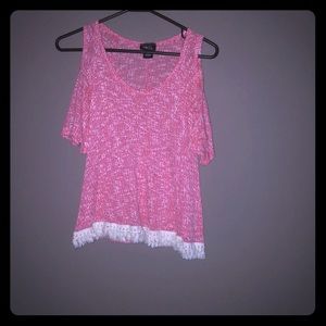 Shoulder cut out sweater 3/4